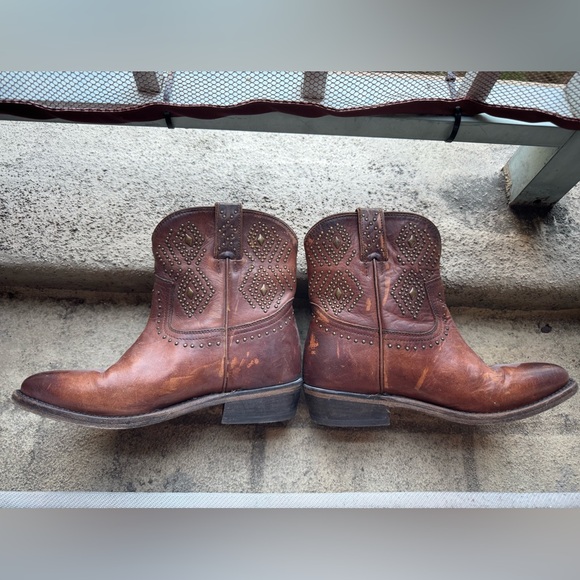 Frye Shoes - Frye Brown Studded Ankle Boots